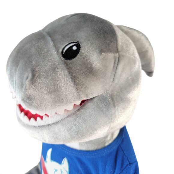 Build A Bear Shark Plush Stuffed Animal 16 Inch With Blue Surfboard Shirt 2018 - Picture 4 of 13